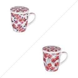 Coffret tisanière avec filtre Rosalia 36 cl x2 -  Décoré Rond Porcelaine Table Passion 12.5x8.5 cm - multicolore porcelaine 3106232782817_0