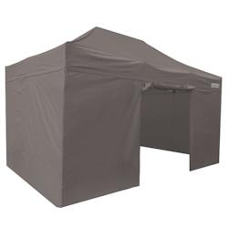 Tente pliante 3x4,5m - pack côtés avec 4 murs - acier 45mm/polyester 380g - Norme M2 - taupe - FRANCE BARNUMS - gris acier 735_0