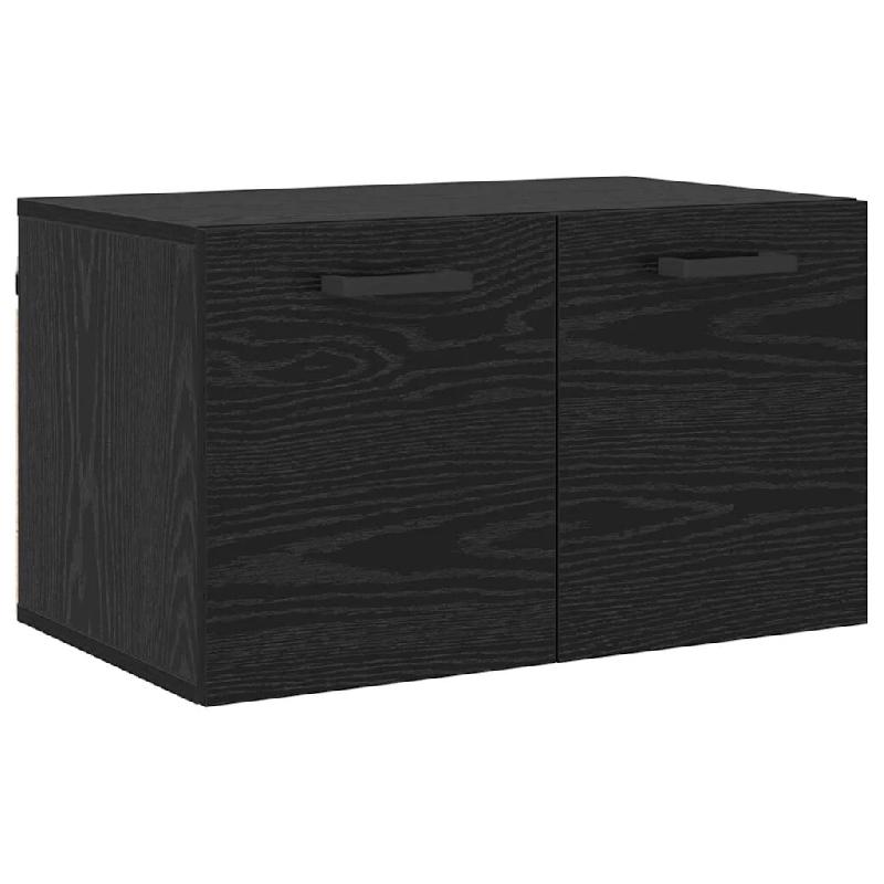 Helloshop26 - Armoire murale moderne avec 2 étagères 60 x 36,5 x 35 cm design épuré salle de bain en bois d'ingénierie chêne noir 02_0052496 - n_0