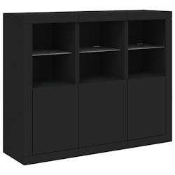 Helloshop26 - Buffet bahut commode armoire meuble de rangement organisateur cuisine salle de séjour salon avec lumières LED 3 pcs 02_0037229 - 30002_0