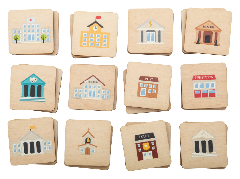 Jeu de memory en bois de bouleau laminé - 24 tuiles thématiques - Impression logo couleur_0