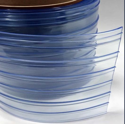 Lanière PVC souple bleu azure nervuré et opaque - 200 x 3 mm - Isolation thermique - pour portes à lanières_1