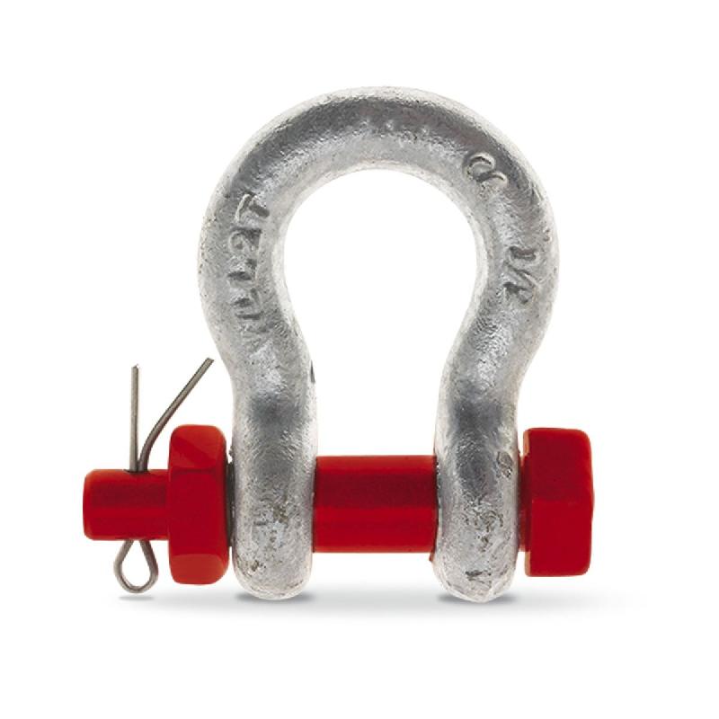 Manille lyre haute résistance - axe boulonné goupillé - Ø 16 mm - CMU 2 t - 610 g - HR Grade 80_0