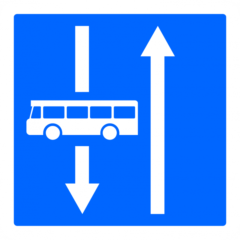 Panneau indication C24a - Conditions particulières de circulation par voie sur la route - Bus_0
