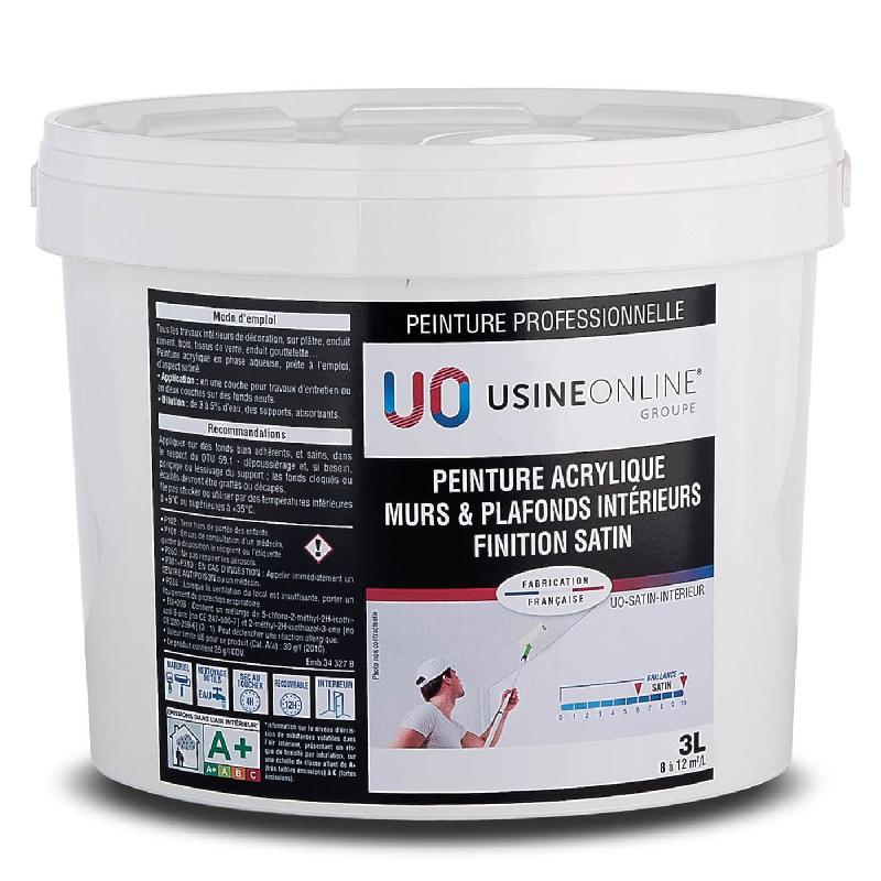 Peinture intérieur pour mur et plafond - Peinture Acrylique Satin Professionnelle - USINE-ONLINE Référence: UO-SATIN-INTERIEUR_0