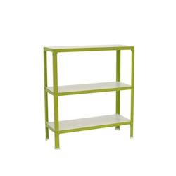 PROREGAL Étagère de vie LIVING KOALA WOOD avec 3 étagères | HxLxP 90x80x30cm | Charge du compartiment 150kg | Vert/Blanc - vert métal RS106-01_0