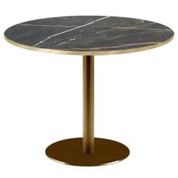 Restootab - Table Ø120cm Rome bistrot marbre feu - noir fonte 3701665200411_0