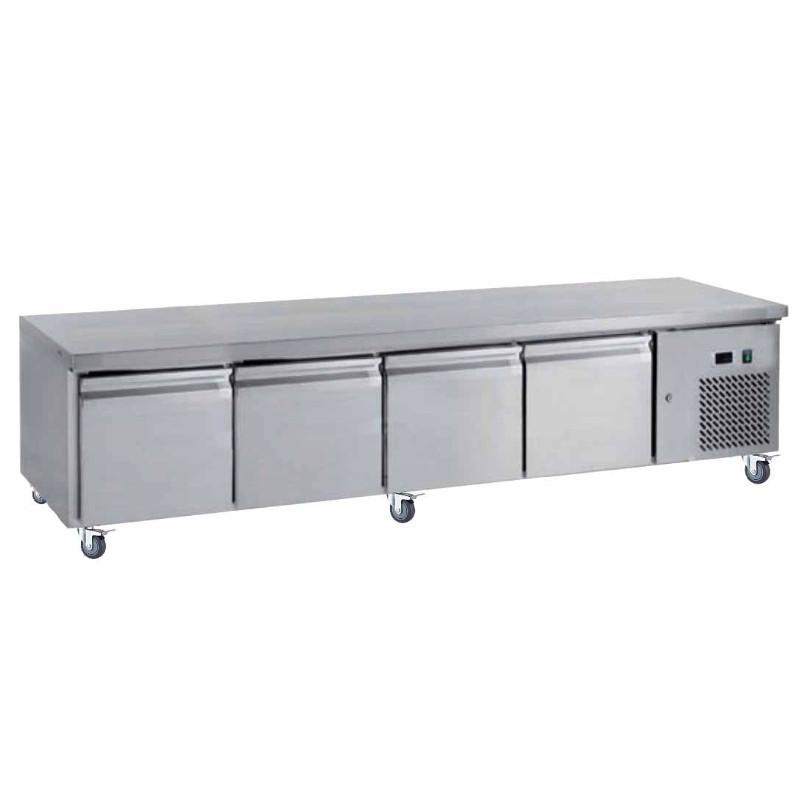 Soubassement réfrigéré 4 portes - dessus inox - réfrigération ventilée -2°C/+8°C - marque L2G_0