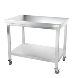 Table de travail en inox 1200 x 500 mm sur roulettes PREMIUM / GOLDINOX - gris inox 3701770802210_0