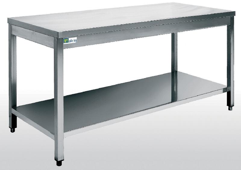 Table travail inox à monter avec tablette inférieure 1400x600 - DC6014_0