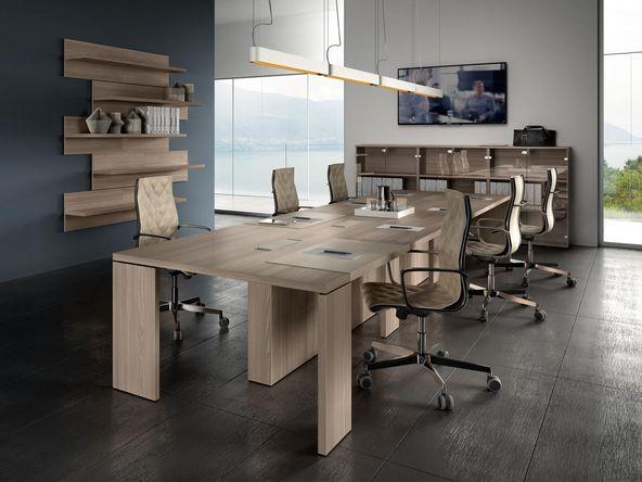 Table de réunion XL en bois mélaminé pas cher_0