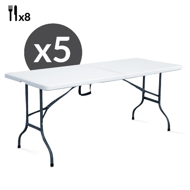 Tables pliantes 8 places 180cm lot de 5_0