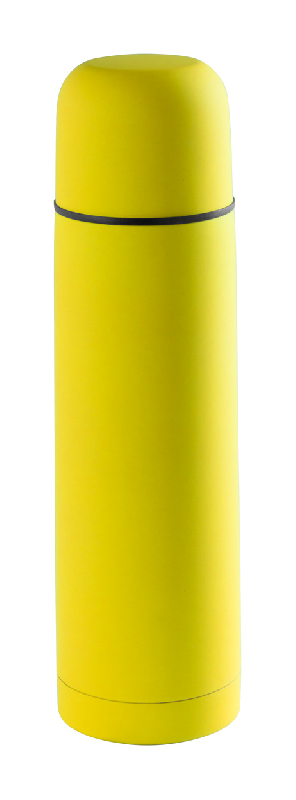 Thermos en acier inoxydable - finition caoutchoutée - 500 ml - couleur jaune_0