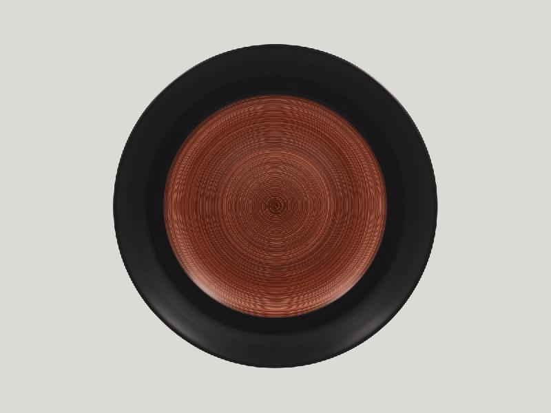 ASSIETTE PLATE ROND MARRON PORCELAINE Ø 31 CM TRINIDAD RAK