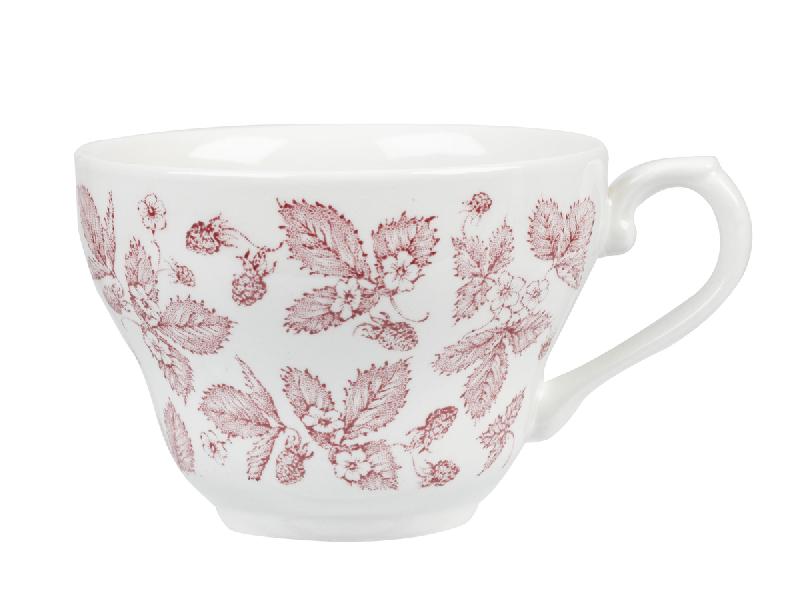 TASSE AVEC ANSES ROND CRANBERRY BRAMBLE MOTIF GEORGIAN PORCELAINE 19,8 CL Ø 9 CM VINTAGE PRINTS CHURCHILL