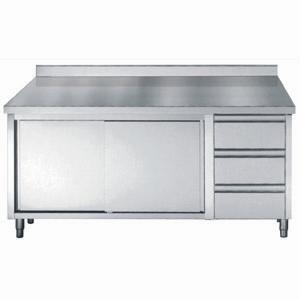 700 plan de travail portes coullissantes tiroirs bord relevé 1600l 7452.0926 COMBISTEEL_0
