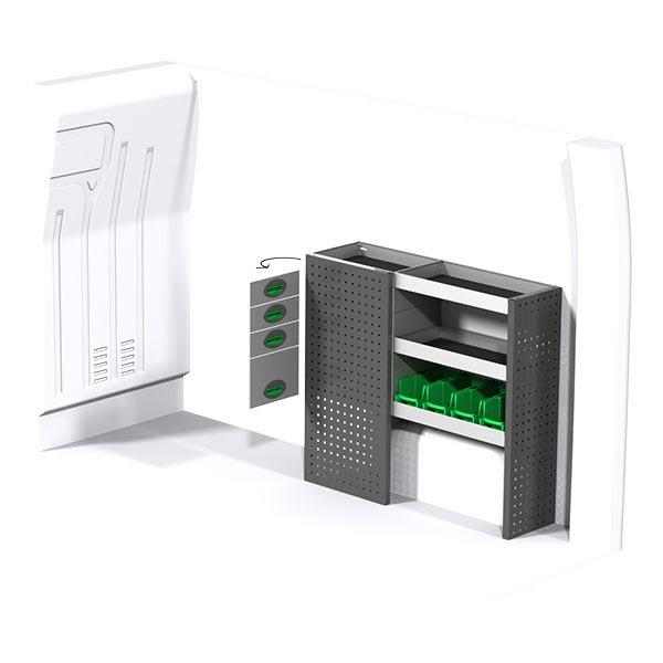 Aménagement métal côté droit - Meuble de rangement pour véhicules utilitaires - Longueur 1108mm - Marque NISSAN_0