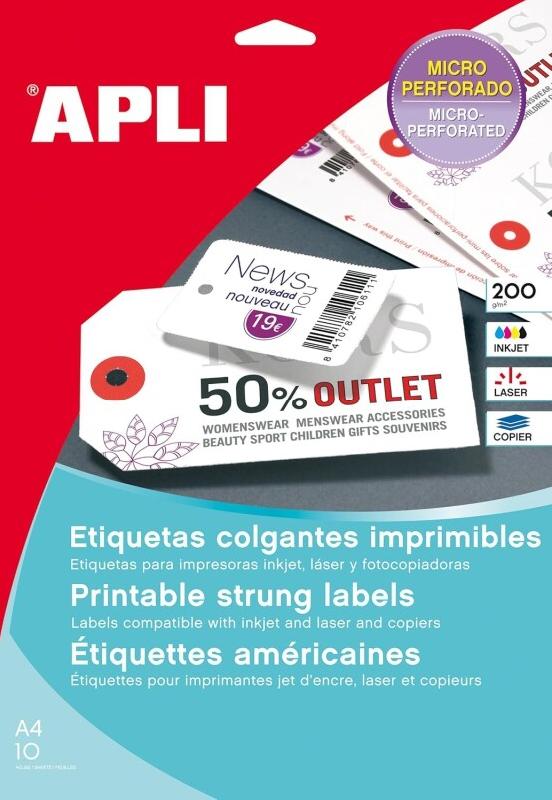 Apli 250 étiquettes américaines imprimables 98x57 mm (10 feuilles / cdt) - 8410782102342_0