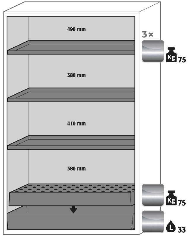 ARMOIRE SÉCURITÉ S-CLASSIC-90 S90.196.120 JAUNE - MANUTAN COLLECTIVITÉS