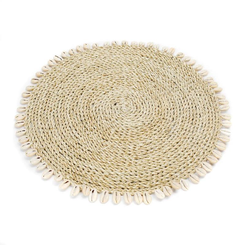 Bazar Bizar Set de table en herbe de mer coquillages 38x38x1 cm naturel - beige Matériau naturel BAJN057N_0