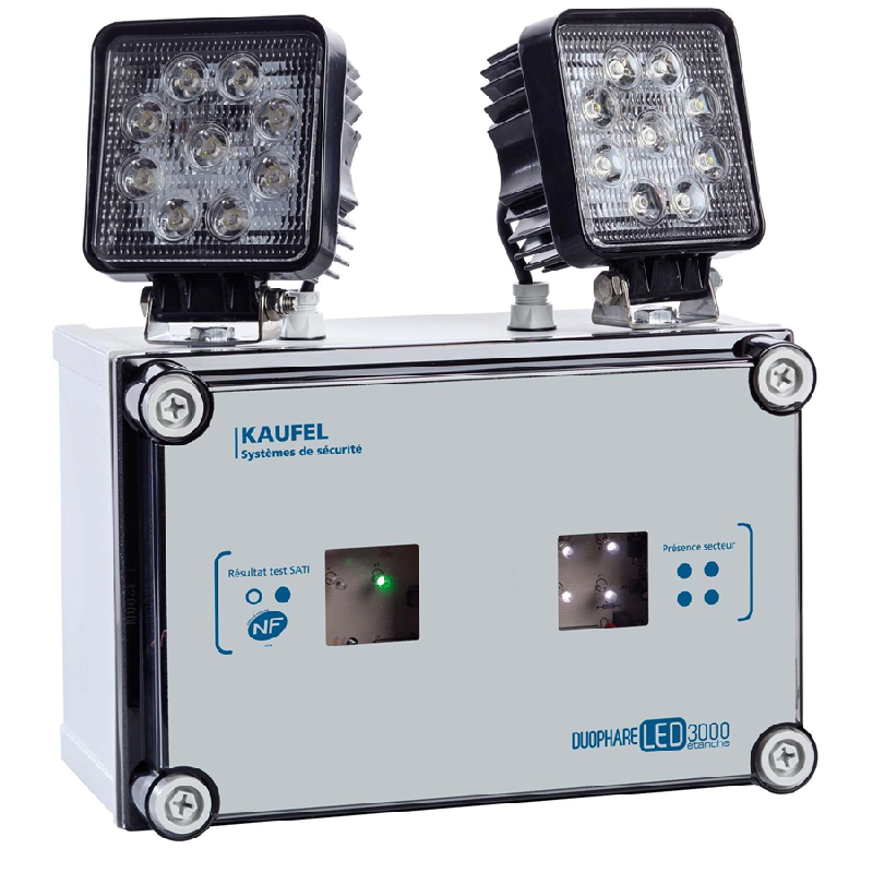 BLOC PHARE DE SÉCURITÉ ÉVACUATION/AMBIANCE ÉTANCHE DUOPHARE 3000 SATI LED 2200LM KAUFEL 226410