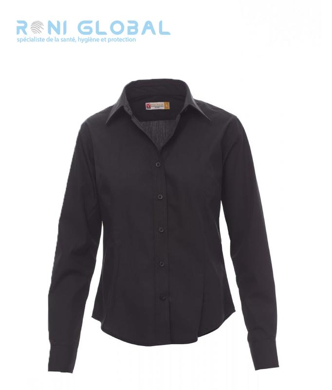 Chemise de travail femme - manches longues coupe droite en coton et polyester - Brighton Lady Payper_0