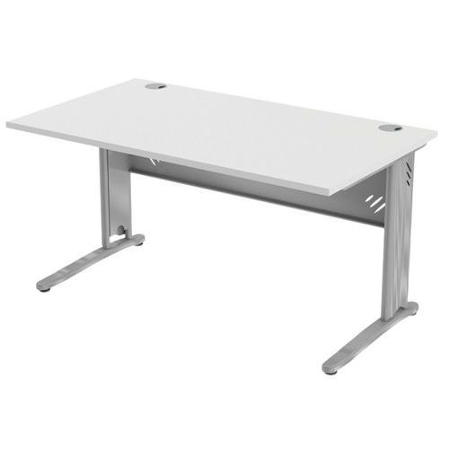 BUREAU MÉTA VDF MÉTAL 140 X 80 CM BLANC ALU - MBA