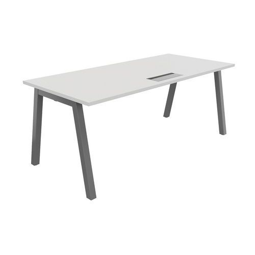 BUREAU PARTAGE 180 X 80 CM AVEC TOP ACCESS BLANC / ALU - BURONOMIC