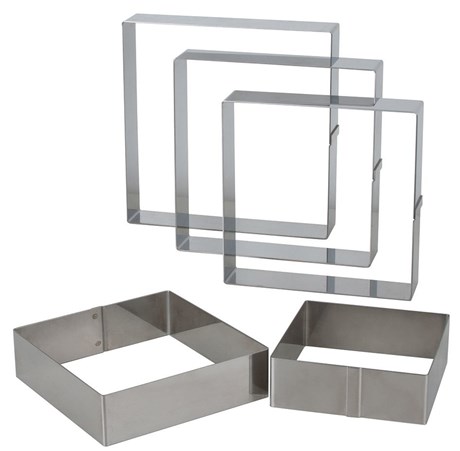 CADRE À ENTREMET INOX 22.5 X 22.5 X 3.5 CM