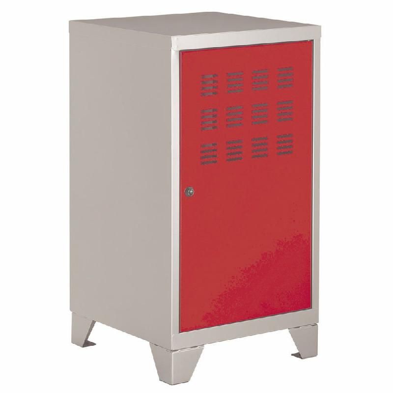 CASIER BUROCOLOR - H. 74 CM - CORPS ALUMINIUM - PORTE ROUGE