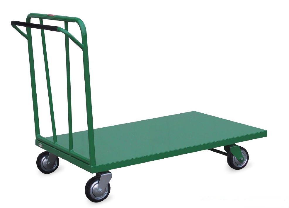 Chariot plateforme monobloc - 1 dossier fixe - Capacité 500 kg - Dimensions jusqu'à 1200x800 mm_0