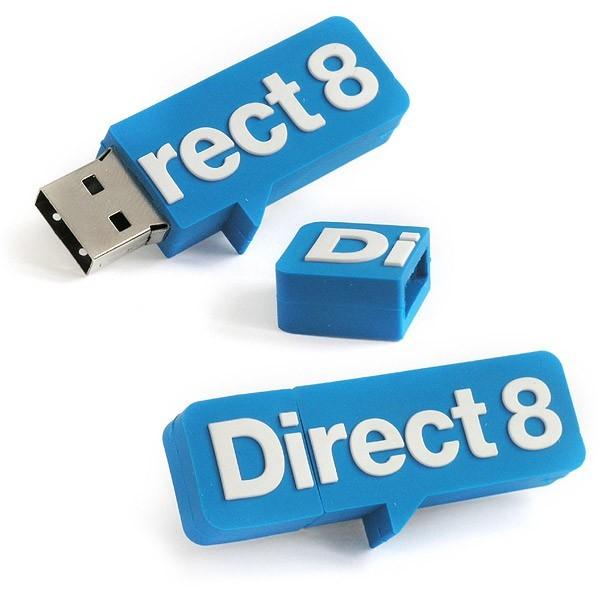 Clé USB publicitaire 2D sur mesure - Forme de logo ou produit phare - PVC souple_0
