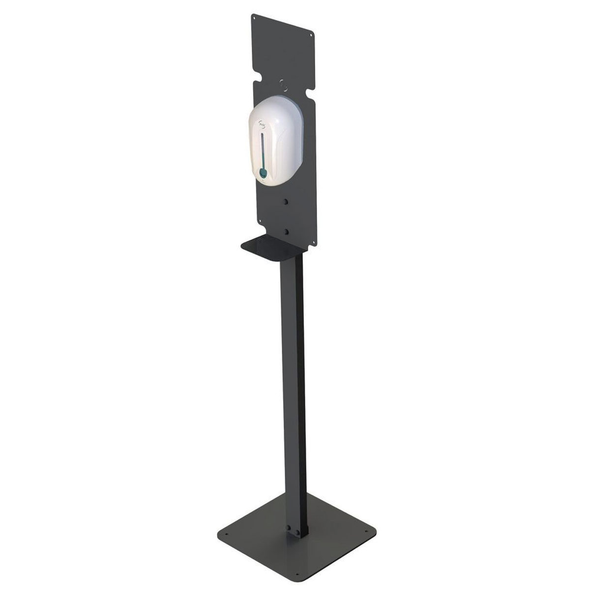 COLONNE DE DESINFECTION DES MAINS SAPHIR - DISTRIBUTEUR AUTOMATIQUE DE GEL HYDROALCOOLIQUE - SANS CONTACT - NOIR SATINE