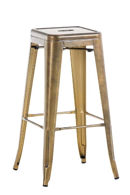 Décoshop26 - Tabouret de bar empilable avec repose-pieds design industriel factory métal doré 10_0000073 - métal 3000882469602_0