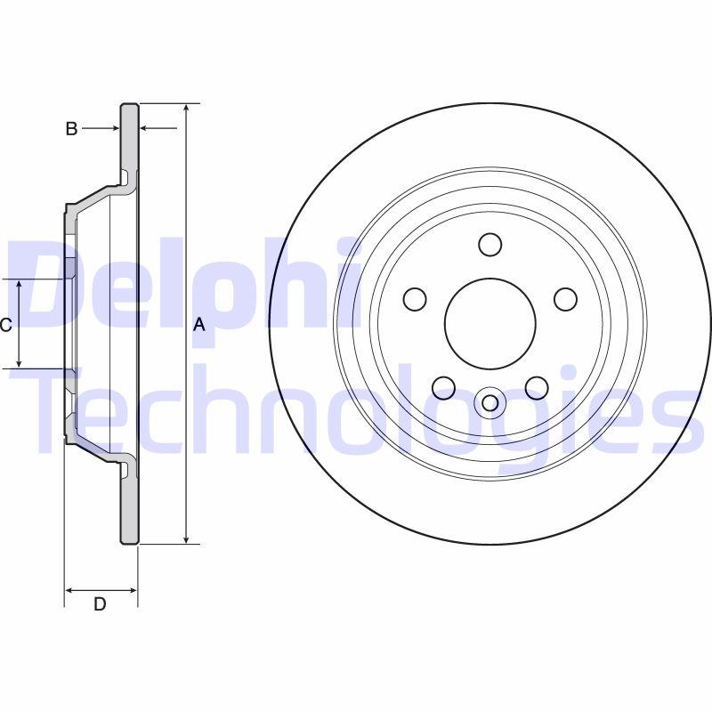 Disque de frein Delphi BG4804C - boîte de 2 disques - pour l'arrière - type plein_0