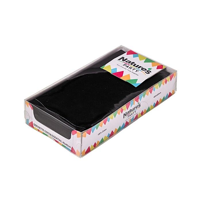 ECOLOMIQUE - 10 Pcs - Serviette en coton noir - 40 x 40 cm - noir textile ECO8NPSVC40BK_0