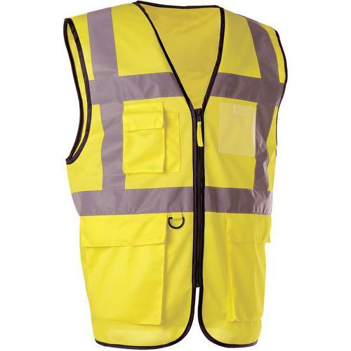 GILET DE SIGNALISATION HAUTE VISIBILITÉ AVEC BANDES GRISES - SINGER SAFETY