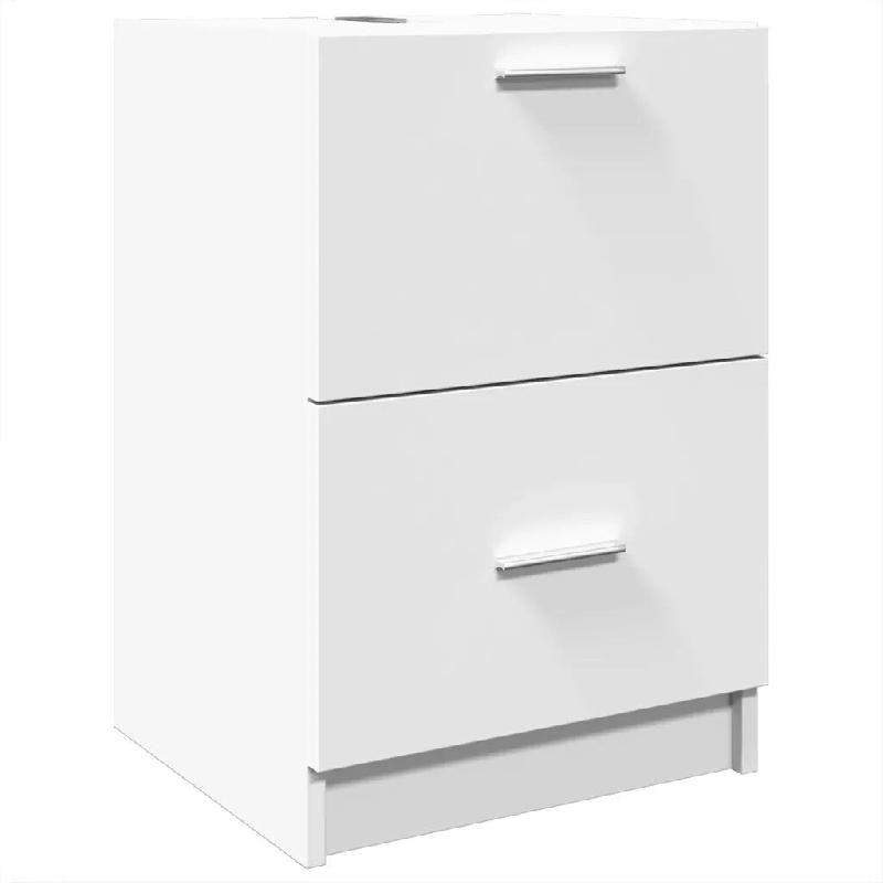 Helloshop26 - Armoire d'évier avec tiroir rangement salle de bain 40 x 37 x 59 cm en bois d'ingénierie blanc 02_0049527 - blanc Bois massif 30002358_0