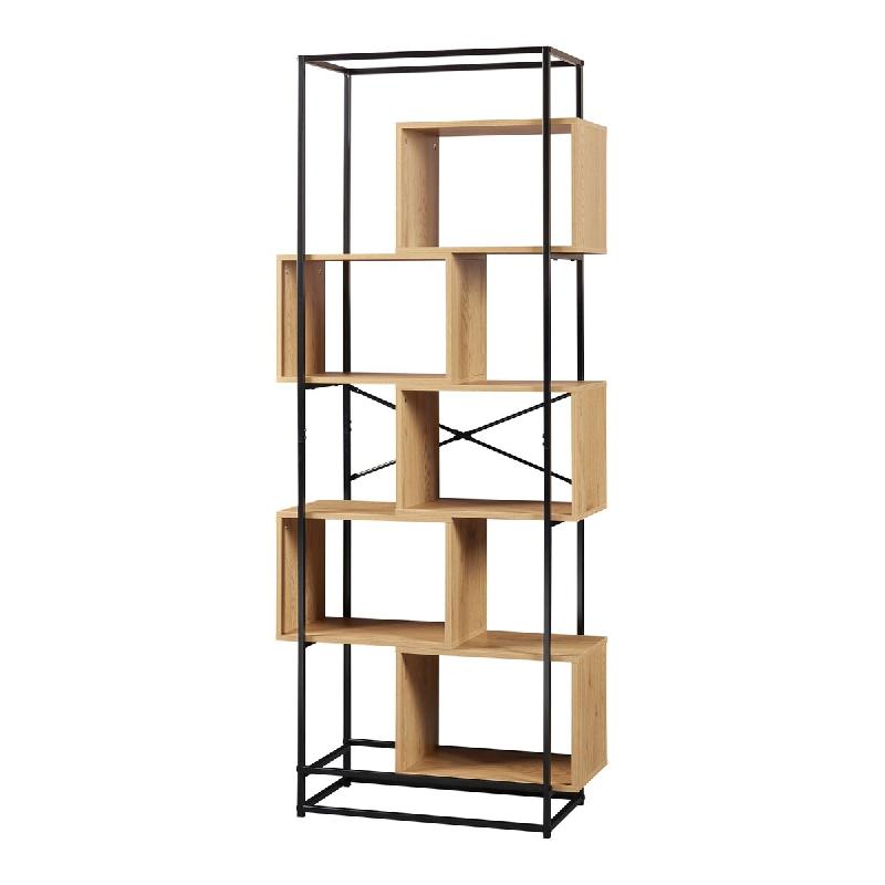 Helloshop26 - Étagère design intemporel salon chambre meuble de rangement autoportante acier 194 x 80 x 33 cm noir 03_0011148 - 3000225594169_0