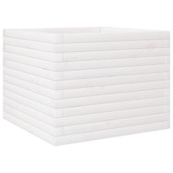 Helloshop26 - Jardinière bac lit surélevé plantes fleurs terrasse jardin 60 x 60 x 46 cm bois de pin massif blanc 02_0037713 - 3000214276229_0