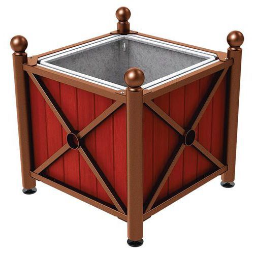JARDINIÈRE AC/BOIS PROVINCE BOULE 80X80 BAC ACAJ/CORTEN - PROCITY
