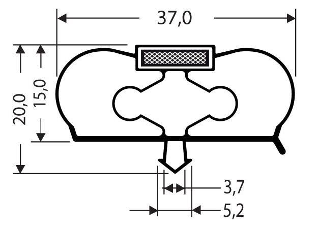 Joint pvc magnetique pour meubles frigos jpc-146_0