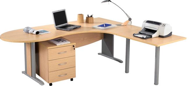 BUREAU CONVIVIAL PIEDS PANNEAUX QUATUOR RETOUR À GAUCHE HÊTRE/ANTHRACITE - MANUTAN COLLECTIVITÉS