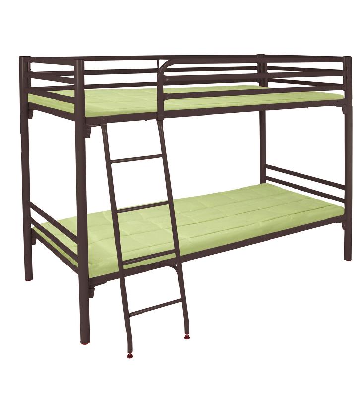 LIT SUPERPOSÉ MÉTAL ALBA 80X200CM SOMMIER AGGLO COLORIS BRUN GIVRÉ - MANUTAN COLLECTIVITÉS