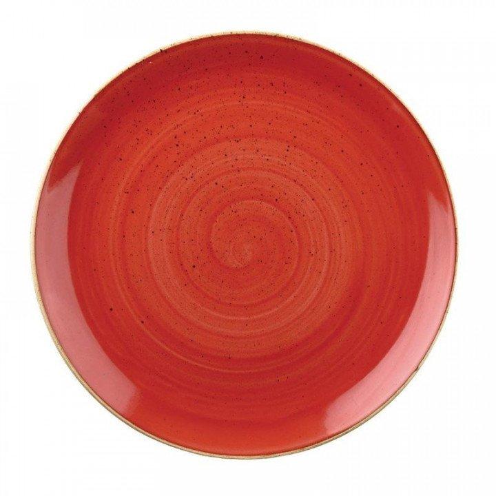 Lot de 12 assiettes rondes (Ø)260 mm, en porcelaine rouge, STONECAST BERRY RED_0