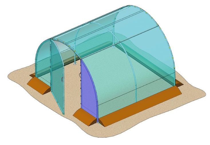 Majfr20097373 - bâche de pignon avant latéral pour serre de jardin tunnel richel 3x3 pied droit_0