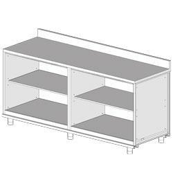 Meuble arrière neutre avec dosseret NL21X - Metrika Line - 2100x695(670)xh950/1162 mm_0