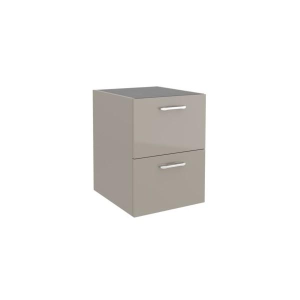 MODULE FUSSION CHROME 400 2 TIROIRS TAUPE BRILLANT 400 X 540 X 450 MM - SALGAR 27005