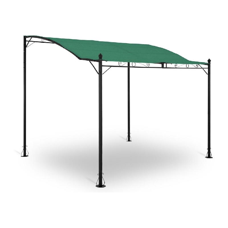Pergola pavillon barnum tonnelle - Tente abri gazebo de jardin terrasse beige inclinée vert - 2,60 x 3 m - Réf. 14_0000289_0