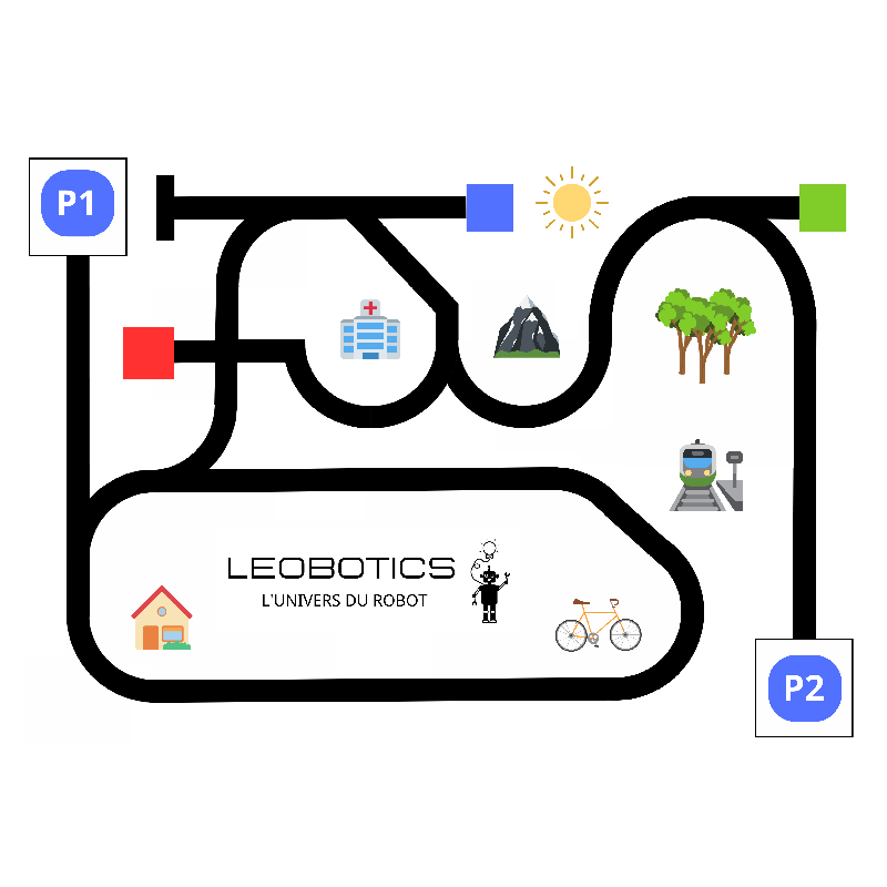 PISTE SUIVI DE LIGNE ROBOT LEOBOTICS COULEURS ICONES ROBOTIQUE A0 110CM / A1 84CM_0